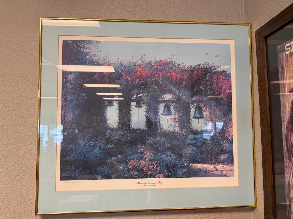 MAURICE HARVEY ENGLISH ARTIST PROOF PRINT TITLED MORNING'S CRIMSON HAZE - 2