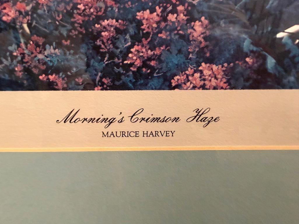 MAURICE HARVEY ENGLISH ARTIST PROOF PRINT TITLED MORNING'S CRIMSON HAZE - 5
