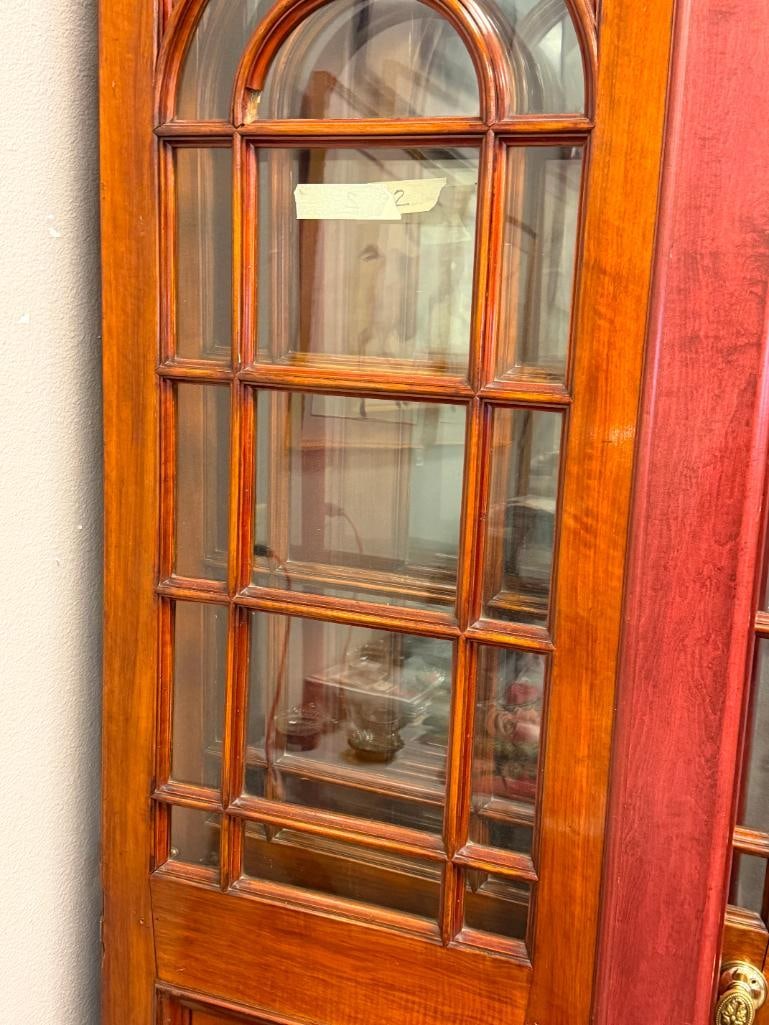 CIRCA 1870'S WALNUT DOORS FROM ENGLAND WITH CUT BEVELED GLASS PANELED WINDOWS - 10