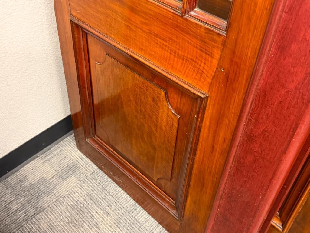 CIRCA 1870'S WALNUT DOORS FROM ENGLAND WITH CUT BEVELED GLASS PANELED WINDOWS - 11