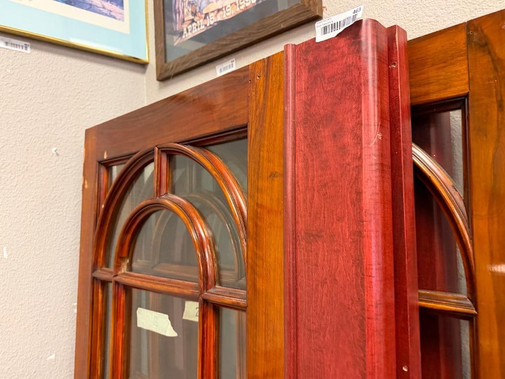 CIRCA 1870'S WALNUT DOORS FROM ENGLAND WITH CUT BEVELED GLASS PANELED WINDOWS - 3