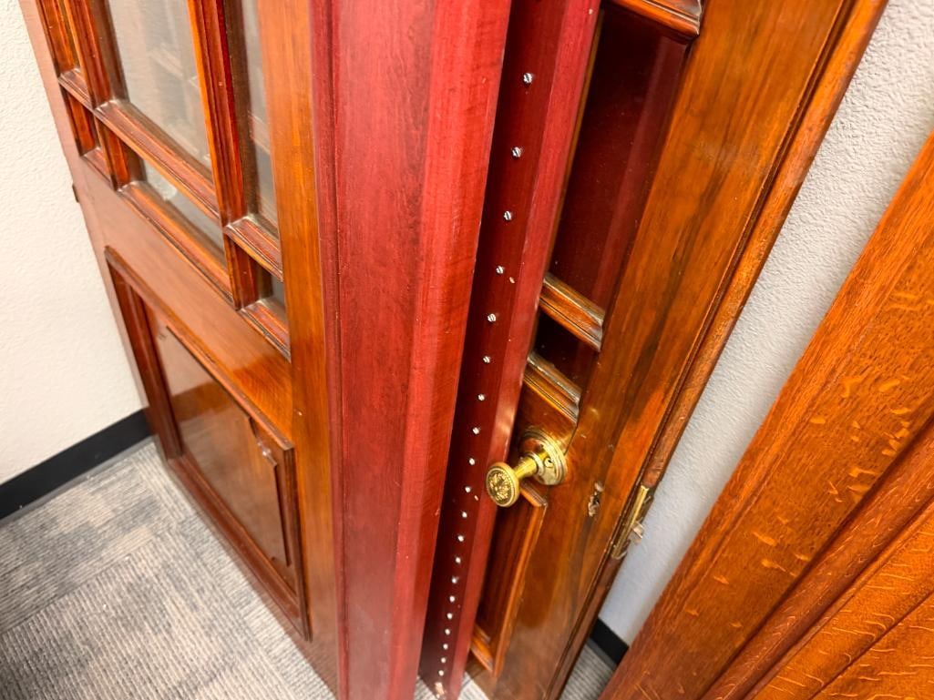 CIRCA 1870'S WALNUT DOORS FROM ENGLAND WITH CUT BEVELED GLASS PANELED WINDOWS - 5