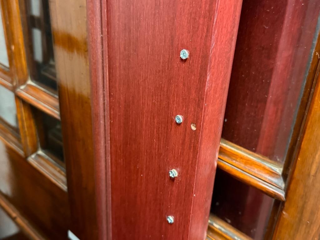CIRCA 1870'S WALNUT DOORS FROM ENGLAND WITH CUT BEVELED GLASS PANELED WINDOWS - 9