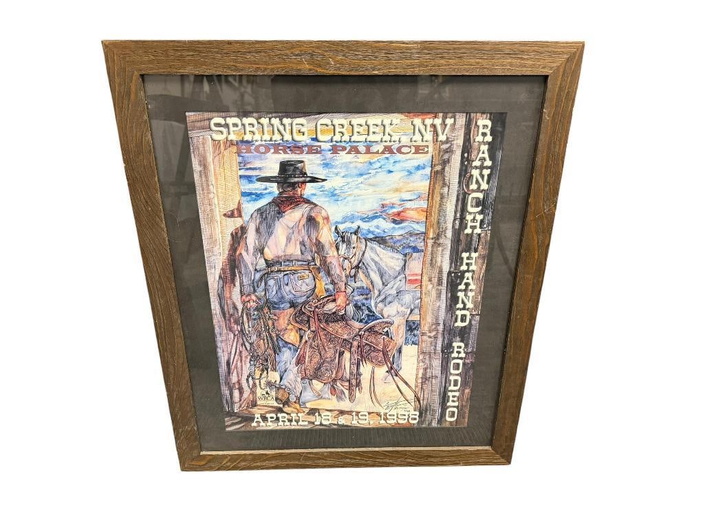 LARRY BUTE AMERICAN COWBOY ILLUSTRATOR 1998 SPRING CREEK, NV RANCH HAND RODEO POSTER (1 of 11)