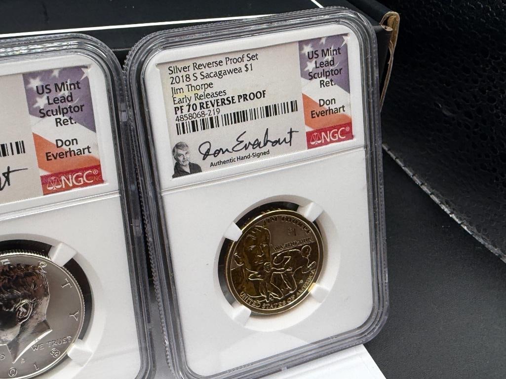2018 U.S. SILVER REVERSE PROOF SET NGC PF70 - 5