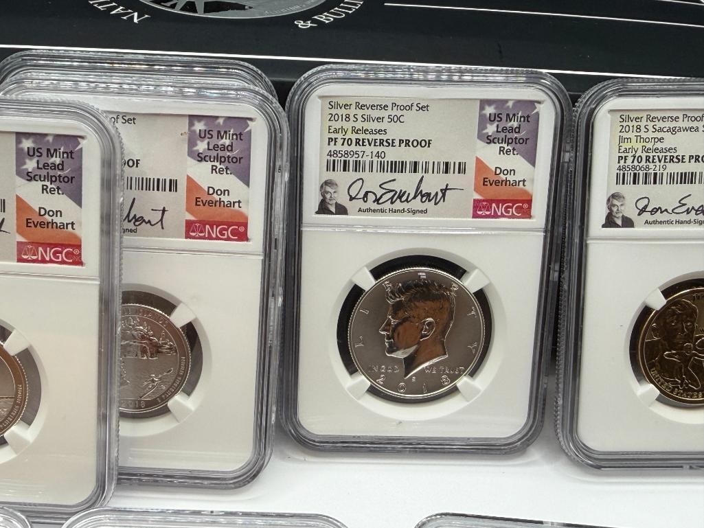 2018 U.S. SILVER REVERSE PROOF SET NGC PF70 - 6