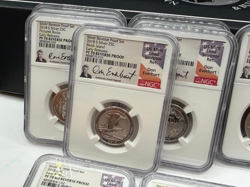 2018 U.S. SILVER REVERSE PROOF SET NGC PF70 - 7