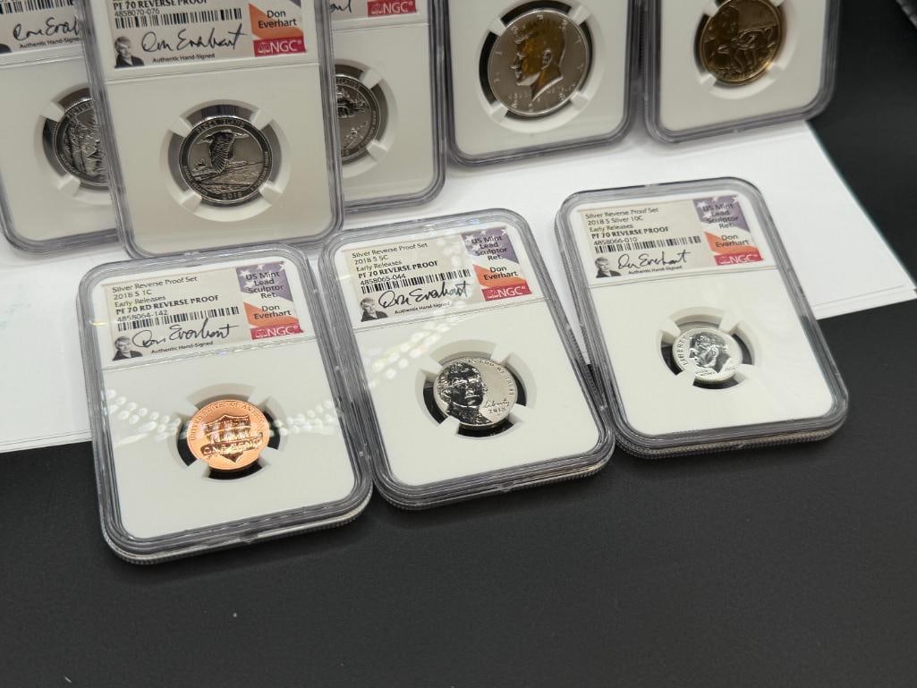 2018 U.S. SILVER REVERSE PROOF SET NGC PF70 - 8
