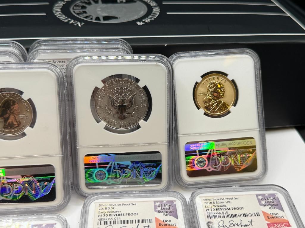 2018 U.S. SILVER REVERSE PROOF SET NGC PF70 - 9