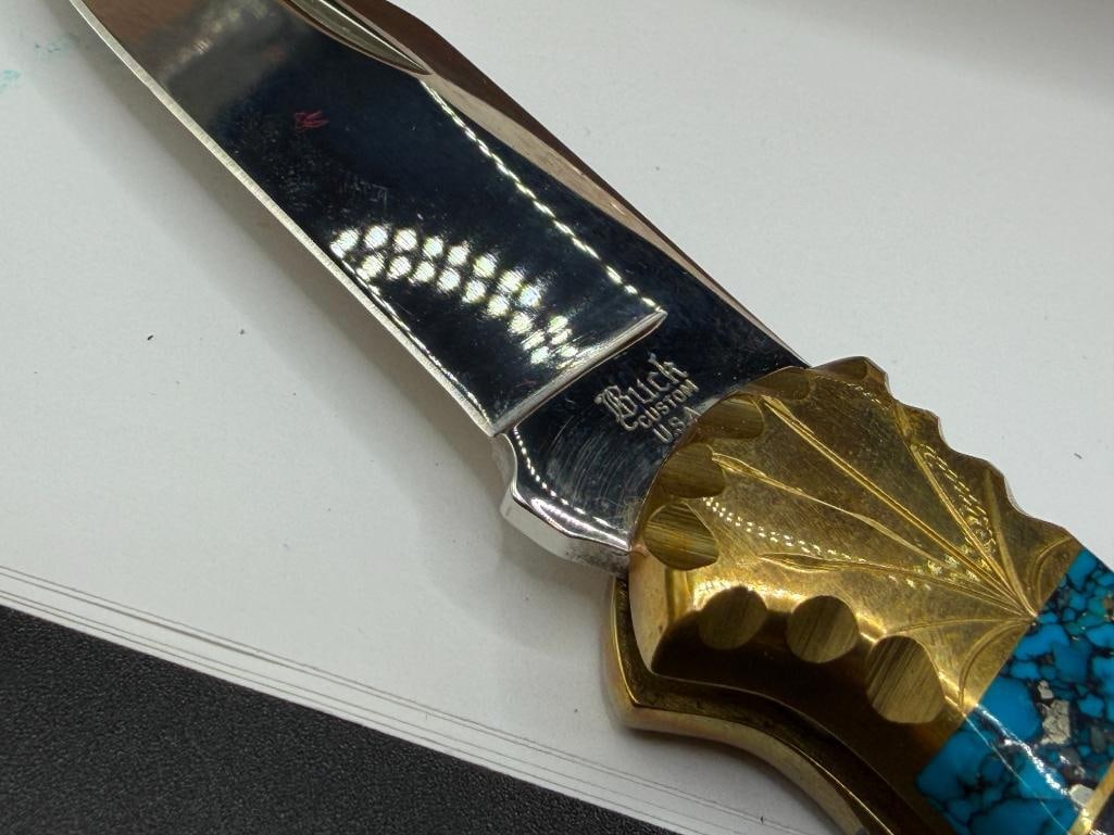 " BUCK - CUSTOM " FIXED BLADE KNIFE HAND MADE BY NAVAJO ARTIST DAVE YELLOWHORSE - 6