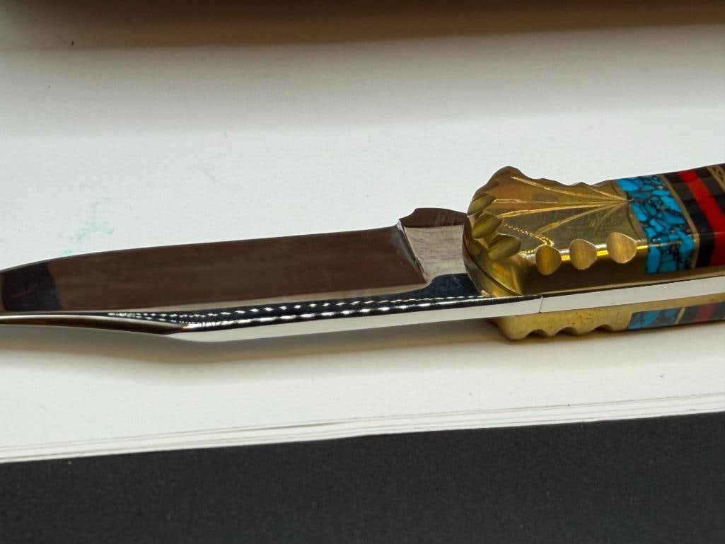 " BUCK - CUSTOM " FIXED BLADE KNIFE HAND MADE BY NAVAJO ARTIST DAVE YELLOWHORSE - 8
