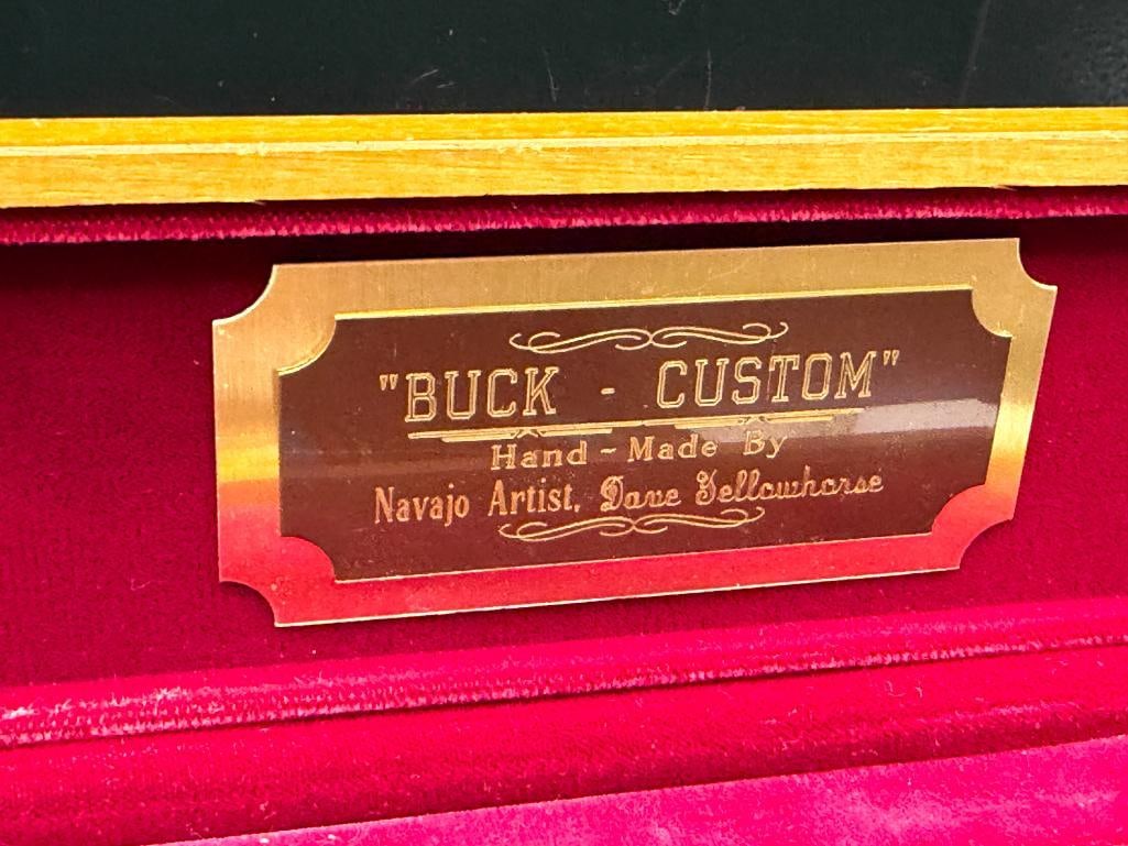 " BUCK - CUSTOM " FIXED BLADE KNIFE HAND MADE BY NAVAJO ARTIST DAVE YELLOWHORSE - 9