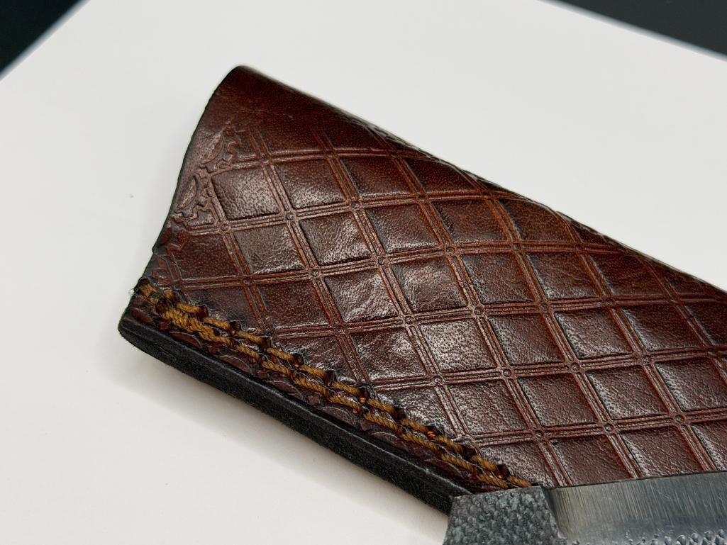 FORDGED CARBON STEEL FIXED BLADE KNIFE WITH GUT HOOK AND FULL TANG BLADE - 7