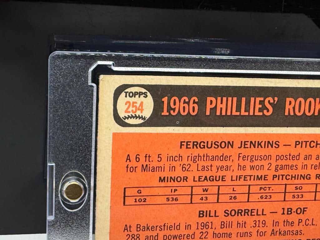 1966 TOPPS #254 PHILLIES ROOKIE STARS FERGUSON JENKINS AND BILL SORRELL BASEBALL CARD - 8