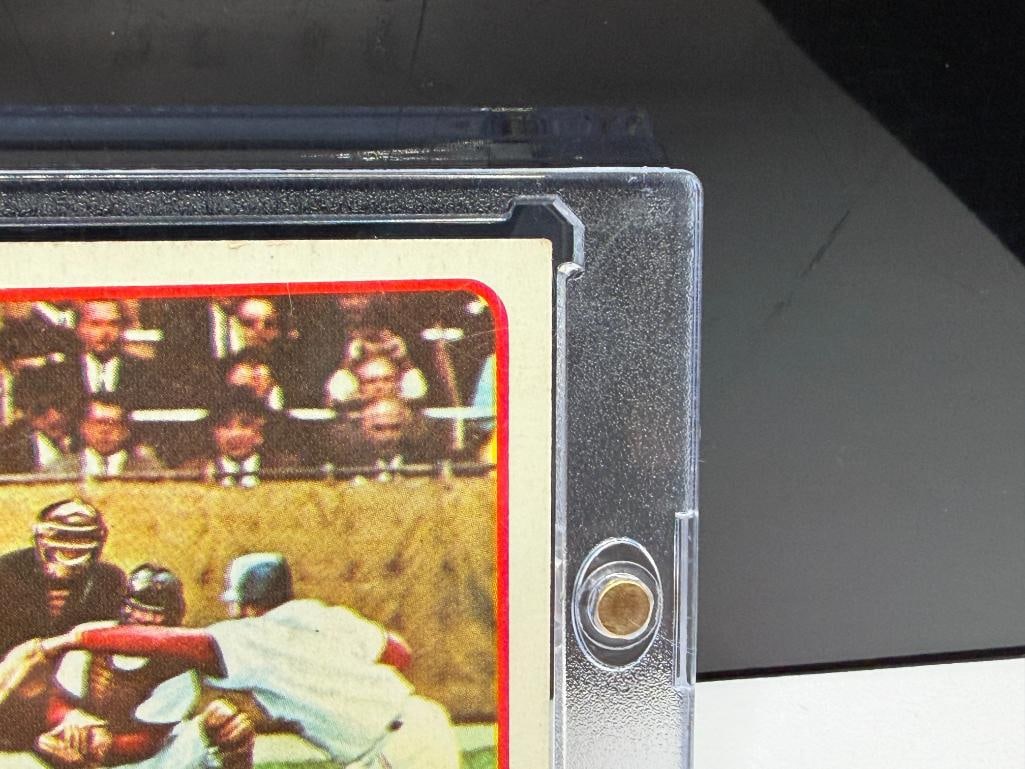 1965 TOPPS #134 1964 WORLD SERIES GAME MANTLE'S CLUTCH HR MICKEY MANTLE BASEBALL CARD - 5