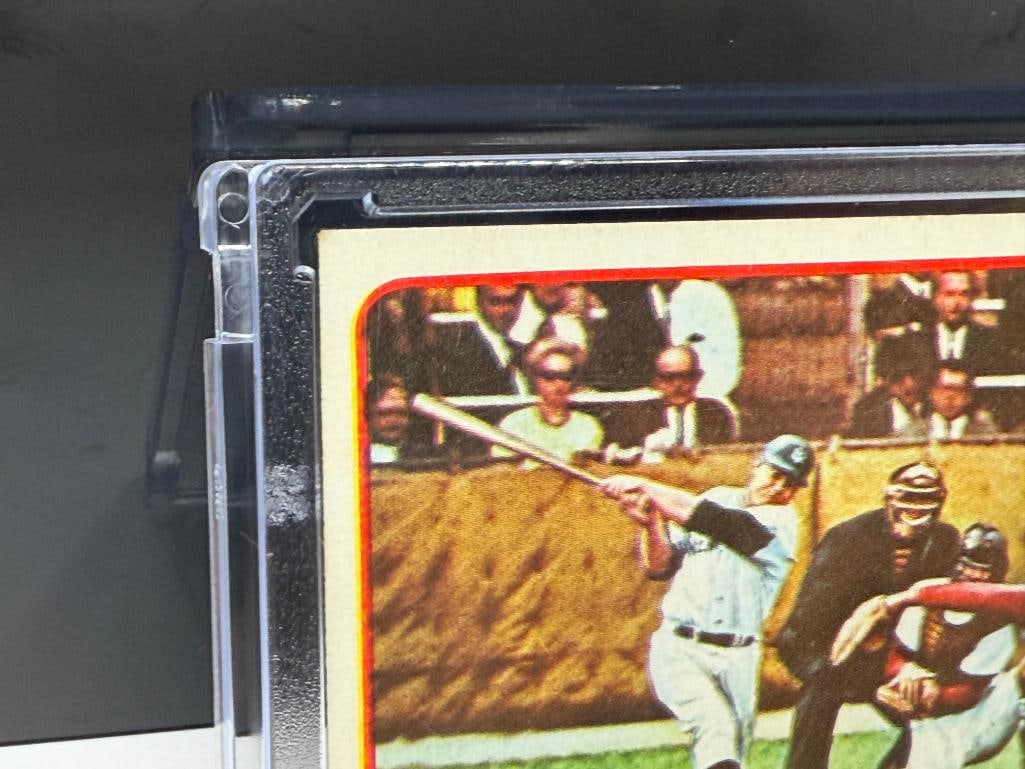 1965 TOPPS #134 1964 WORLD SERIES GAME MANTLE'S CLUTCH HR MICKEY MANTLE BASEBALL CARD - 6