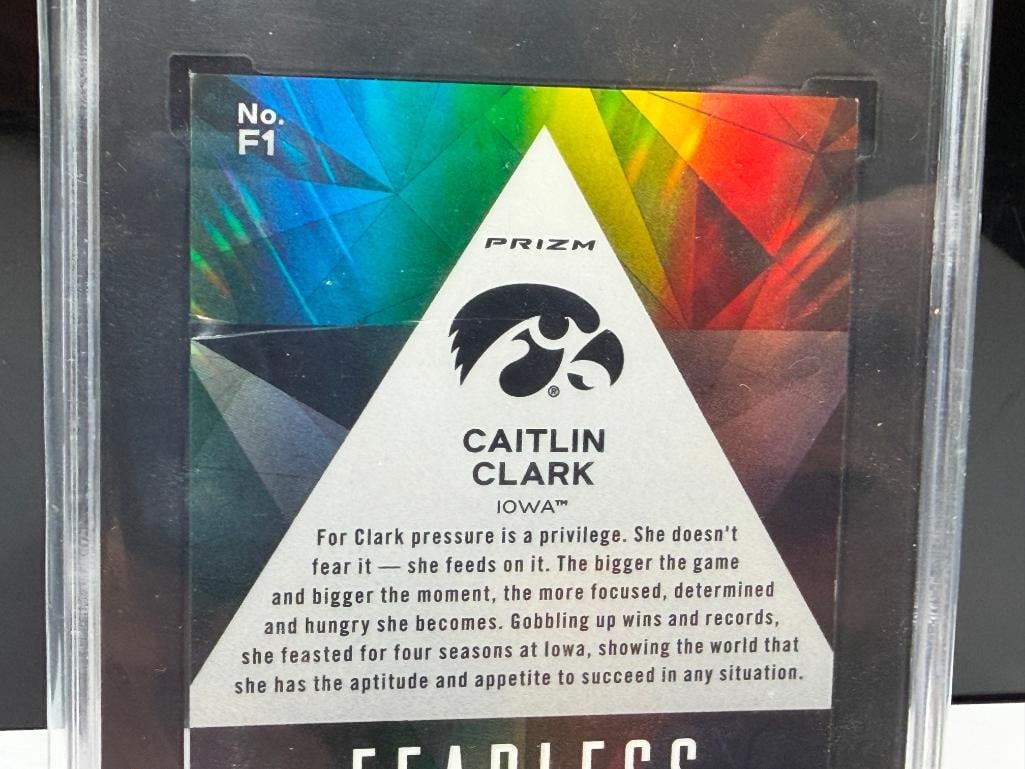 2024 PANINI CAITLIN CLARK COL. F1 CAITLIN CLARK IOWA FEARLESS PANINI PRIZM BASEKTBALL CARD SGC 9.5+ - 7