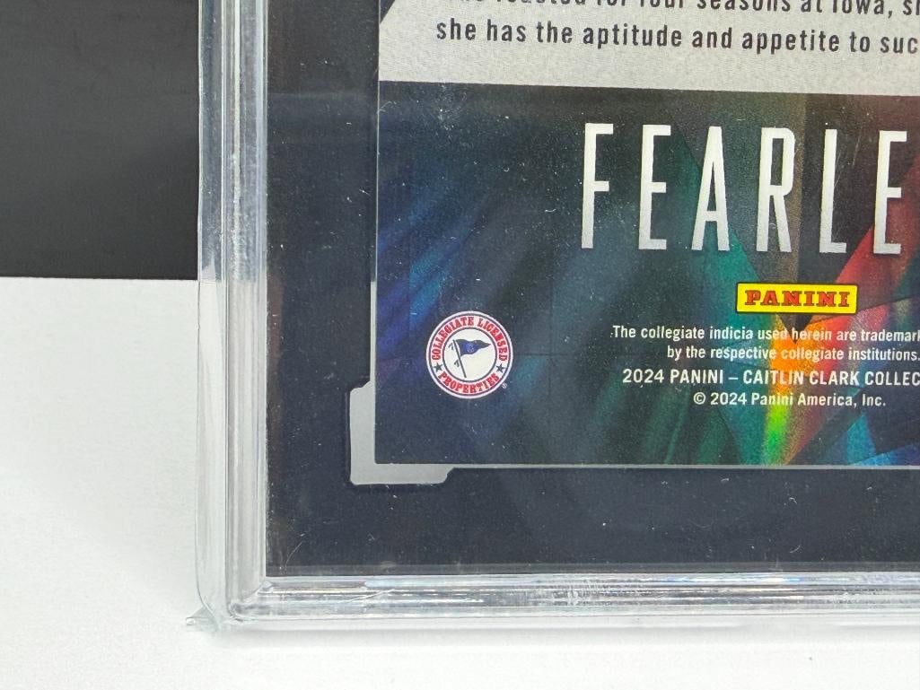 2024 PANINI CAITLIN CLARK COL. F1 CAITLIN CLARK IOWA FEARLESS PANINI PRIZM BASEKTBALL CARD SGC 9.5+ - 9
