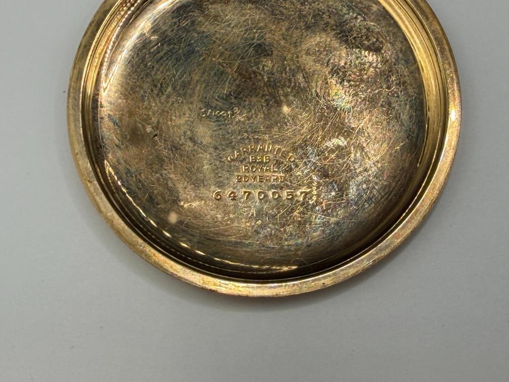 ANTIQUE 1915 ILLINOIS GRADE A. LINCOLN FALSE CENTER BRIDGE 21 JEWELS POCKET WATCH - 8