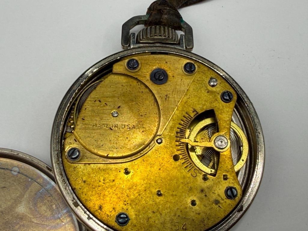 VINTAGE WESTCLOX POCKET BEN SILVER TONE OPEN FACE POCKET WATCH - 8