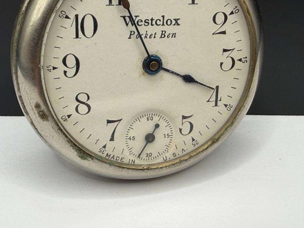 VINTAGE WESTCLOX POCKET BEN POCKET WATCH - 4