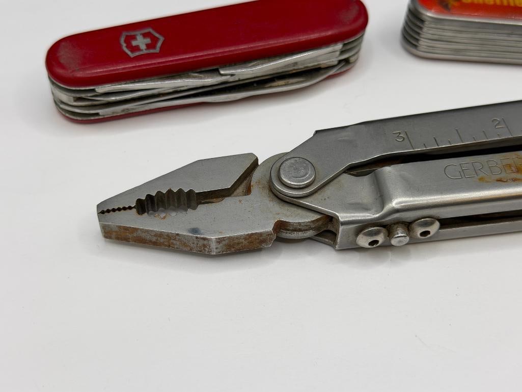 GERBER UTILITY TOOL, VICTRONIX SWISS ARMY KNIFE MULTI-TOOL, AND SHEFFIELD STAINLESS STEEL MULTI-T... - 2