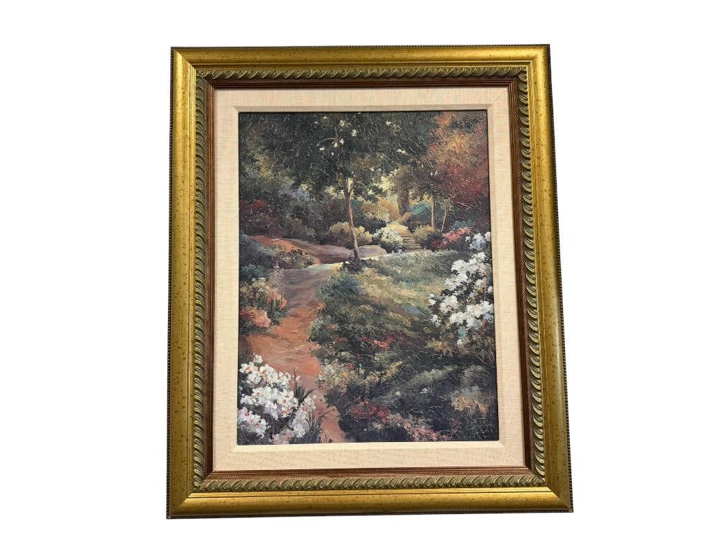 LARGE TEXTURED ART PRINT BY ALIX STEFAN TIMELESS GRACE I: 30" X 36" FRAME
