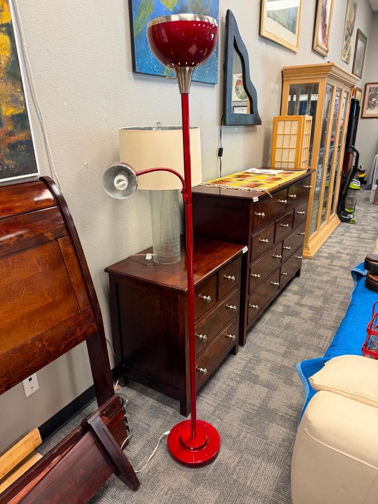 NOSTALGIC RETRO STYLED FLOOR LAMP WITH GOOSENECK STYLED READING LAMP - 2
