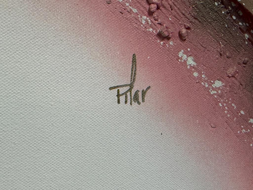 ORIGINAL MIXED MEDIA PAINTING ON CANVAS SIGNED PILAR - 6