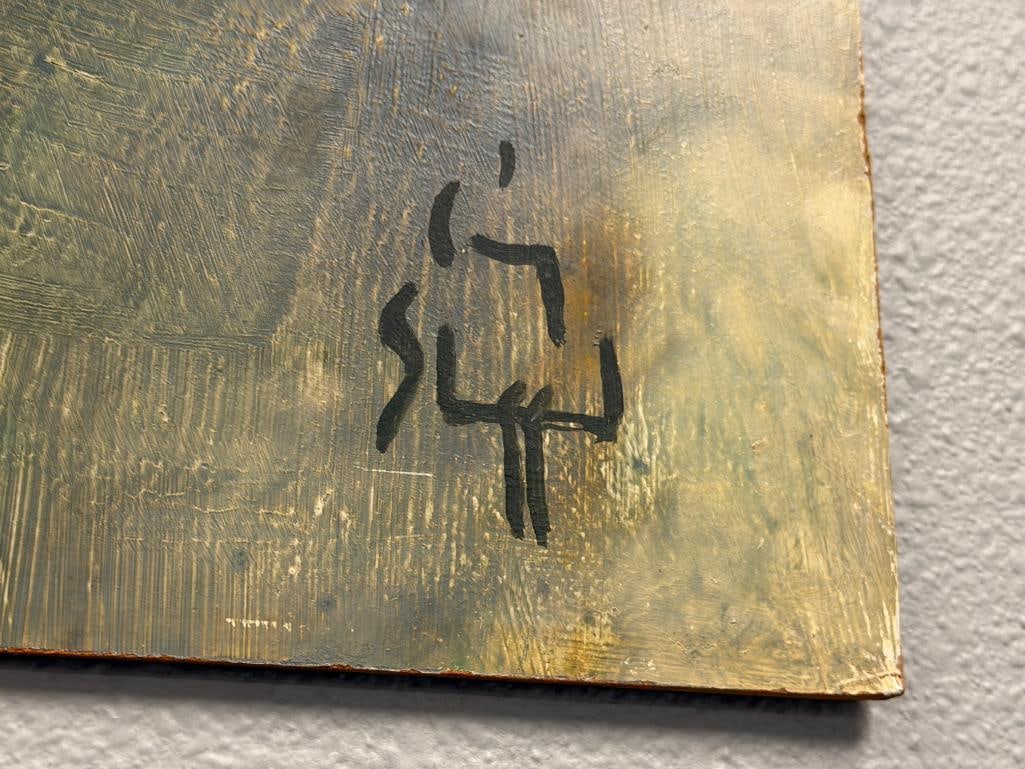 CRAIG SHEPPARD OKLAHOMA-BORN NEVADA ARTIST ORIGINAL OIL ON BOARD TITLED DEEP WARRIOR OB 14 - 6