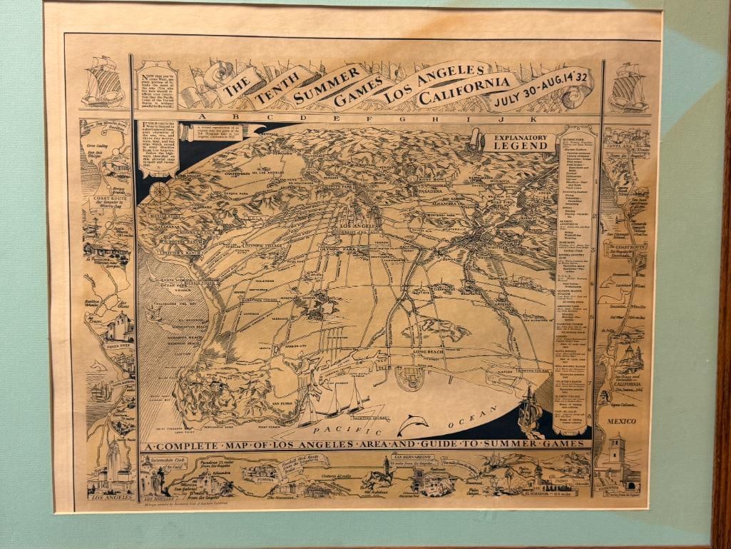 1932 A COMPLETE MAP OF LOS ANGELES AREA AND GUIDE TO SUMMER GAMES - 2