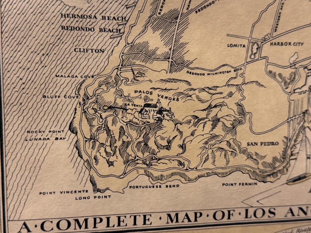 1932 A COMPLETE MAP OF LOS ANGELES AREA AND GUIDE TO SUMMER GAMES - 4