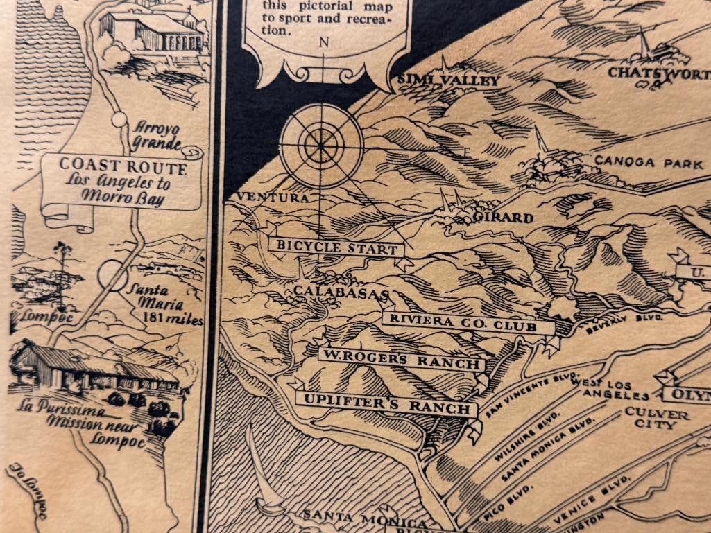 1932 A COMPLETE MAP OF LOS ANGELES AREA AND GUIDE TO SUMMER GAMES - 5