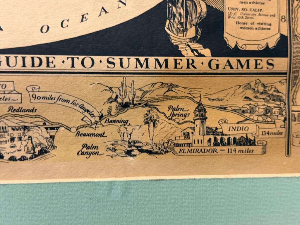 1932 A COMPLETE MAP OF LOS ANGELES AREA AND GUIDE TO SUMMER GAMES - 7