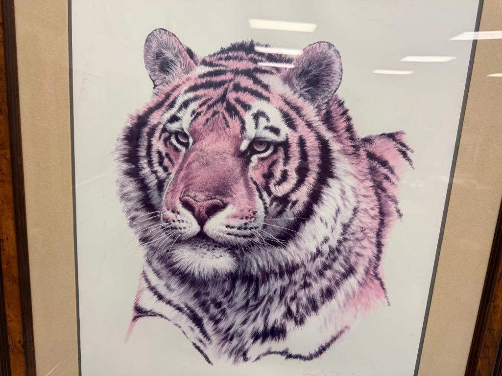 GUY COHELEACH AMERICAN WILDLIFE ARTSIT SIGNED PRINT SIBERIAN HUNTER TIGER PORTRAIT - 2