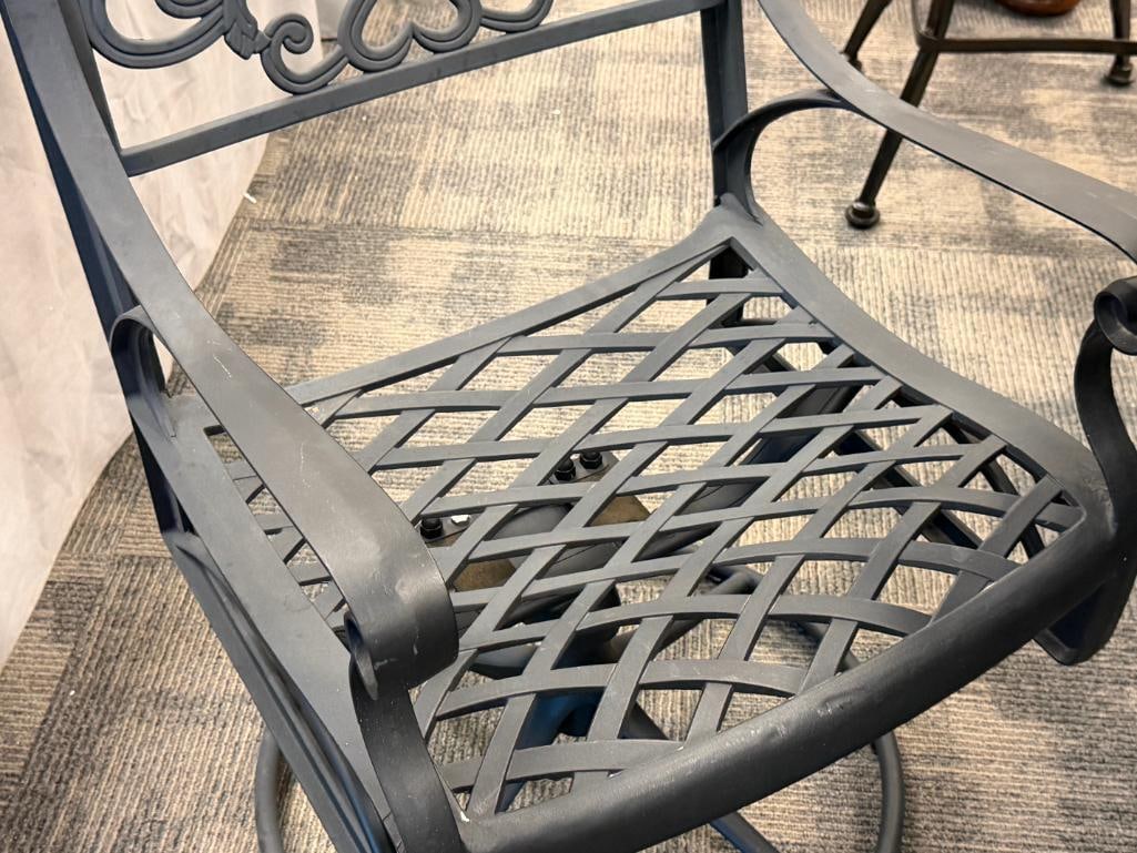 DECORATIVE CAST ALUMINUM PATIO / OUTDOOR DINING SET - 9