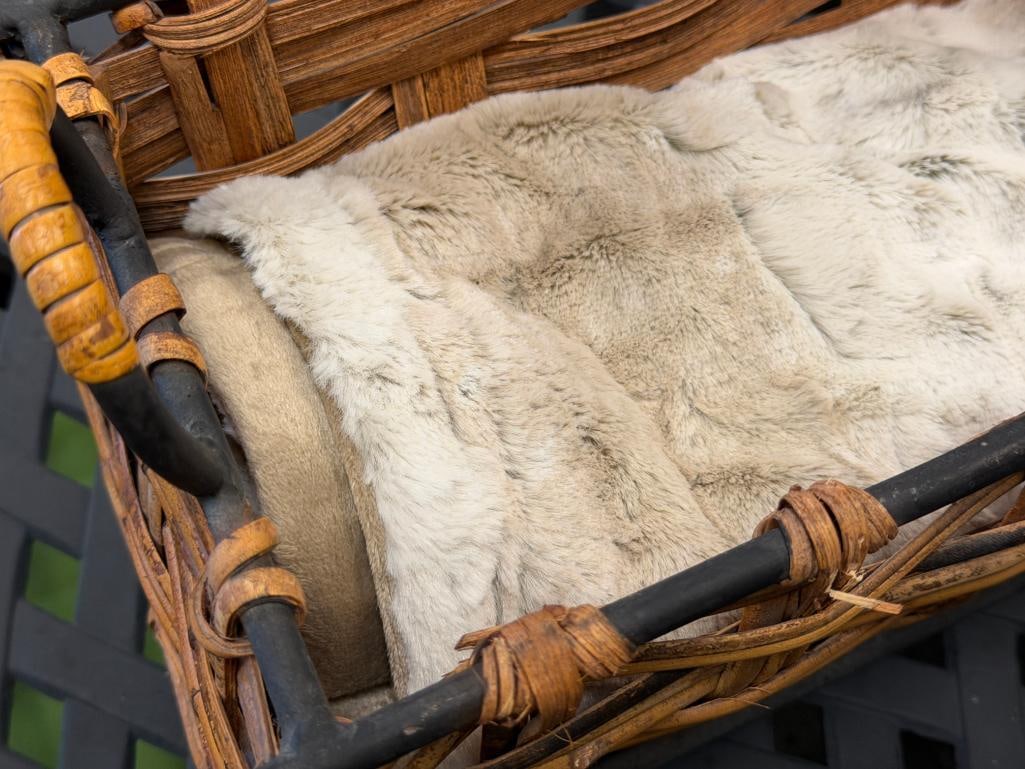 HOME DECOR / GOODS WOVEN BASKET, JAR WITH CORK TOP, PAIR OF CANDLE STICKS, AND FAUX FUR THROW - 8