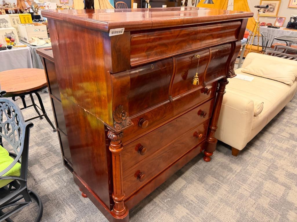 ANTIQUE VICTORIAN SCOTTISH OGEE CHEST OF DRAWERS CIRCA 19TH CENTURY - 2