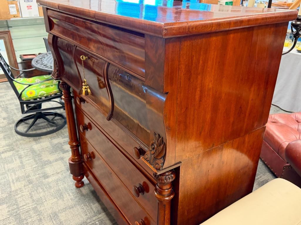 ANTIQUE VICTORIAN SCOTTISH OGEE CHEST OF DRAWERS CIRCA 19TH CENTURY - 5