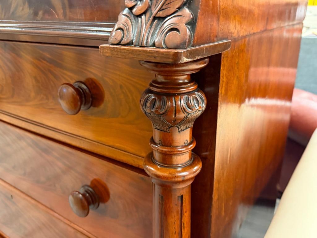 ANTIQUE VICTORIAN SCOTTISH OGEE CHEST OF DRAWERS CIRCA 19TH CENTURY - 7
