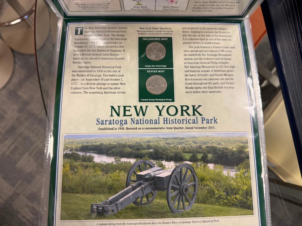 U.S. STATE QUARTERS COLLECTION SERIES I & II PCS STAMPS & COINS - 10