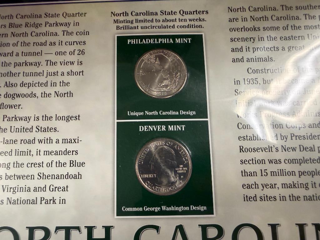 U.S. STATE QUARTERS COLLECTION SERIES I & II PCS STAMPS & COINS - 13