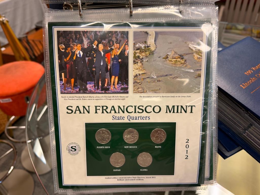 U.S. STATE QUARTERS COLLECTION SERIES I & II PCS STAMPS & COINS - 6