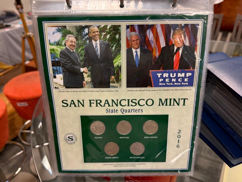 U.S. STATE QUARTERS COLLECTION SERIES I & II PCS STAMPS & COINS - 7