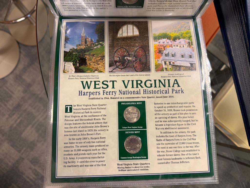 U.S. STATE QUARTERS COLLECTION SERIES I & II PCS STAMPS & COINS - 8