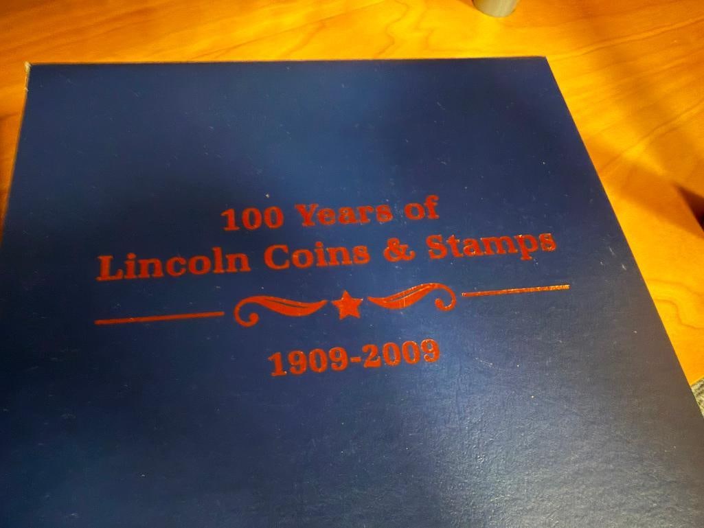THE CELEBRATING AMERICA COIN COLLECTION VOL I AND 100 YEARS OF LINCOLN COINS & STAMPS - 12