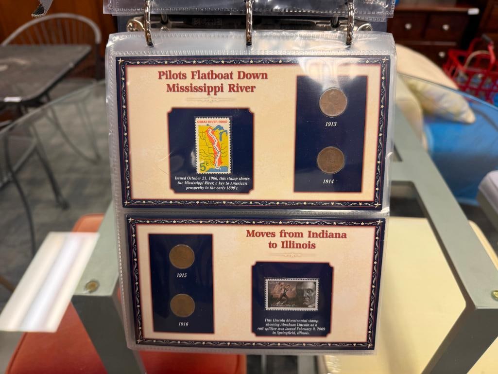 THE CELEBRATING AMERICA COIN COLLECTION VOL I AND 100 YEARS OF LINCOLN COINS & STAMPS - 15