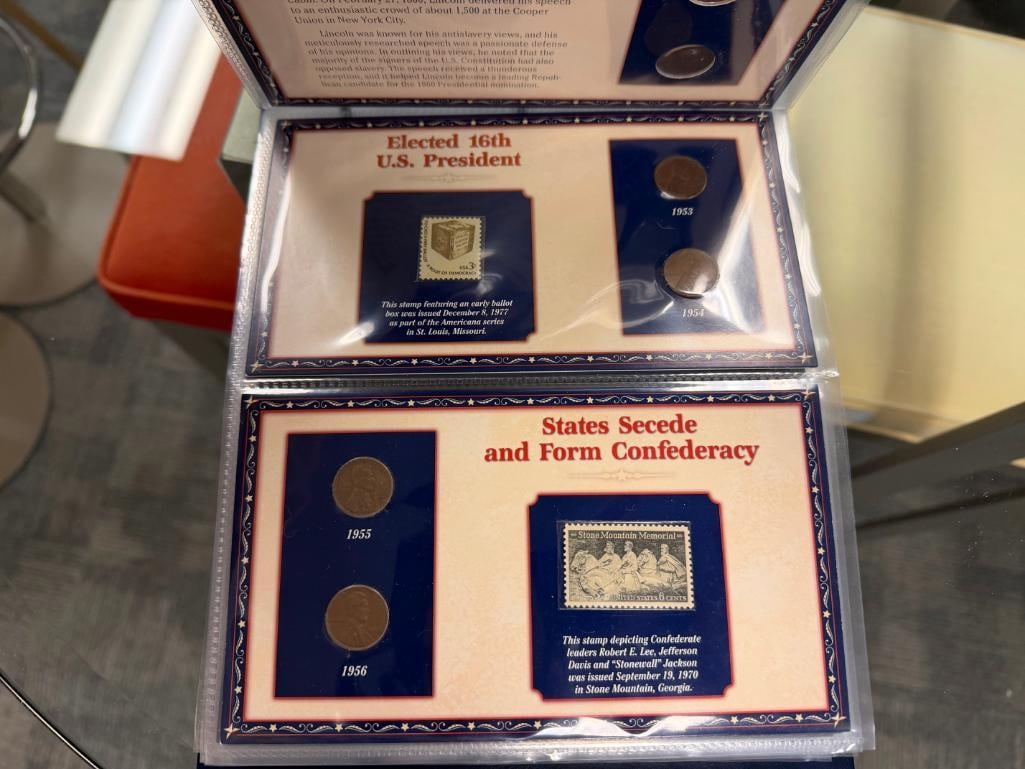 THE CELEBRATING AMERICA COIN COLLECTION VOL I AND 100 YEARS OF LINCOLN COINS & STAMPS - 16
