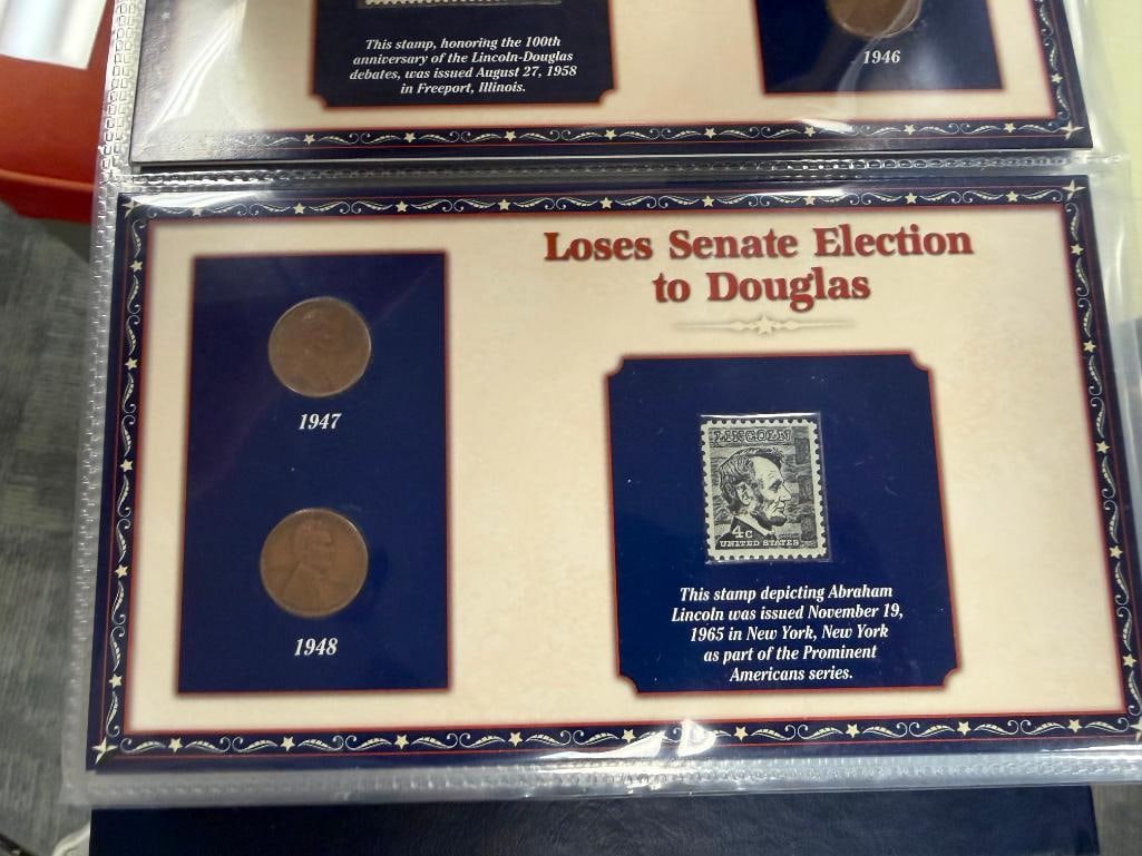 THE CELEBRATING AMERICA COIN COLLECTION VOL I AND 100 YEARS OF LINCOLN COINS & STAMPS - 18
