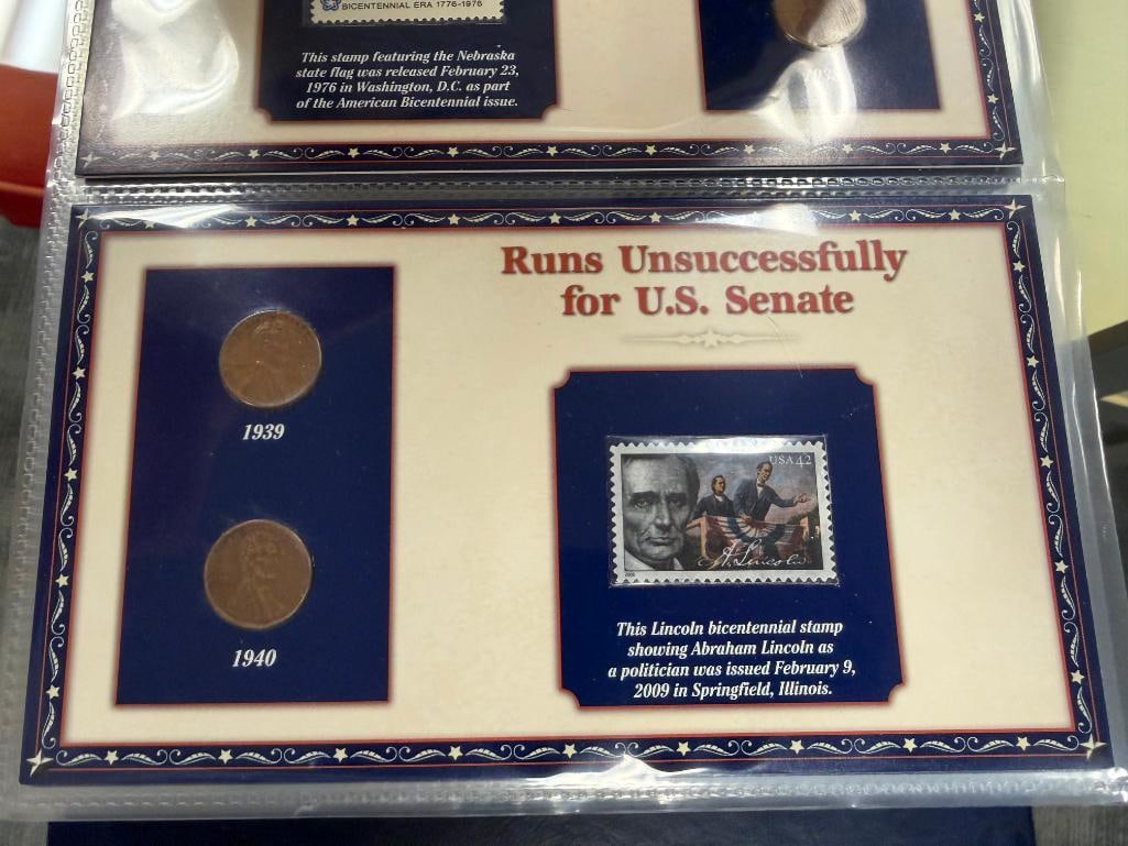 THE CELEBRATING AMERICA COIN COLLECTION VOL I AND 100 YEARS OF LINCOLN COINS & STAMPS - 19